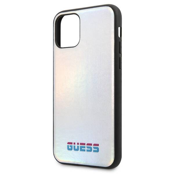 Kryt na mobil Guess Iridescent na Apple iPhone 11 stříbrný

