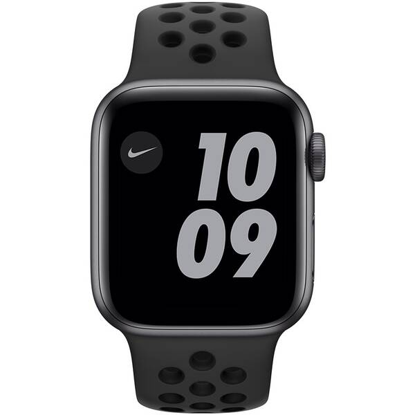 Chytré hodinky Apple GPS 44mm pouzdro z vesmírně šedého hliníku - antracitový/černý sportovní náramek Nike 

