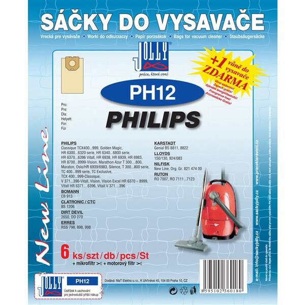 Sáčky do vysavače Jolly PH 12 (6 ks) 

