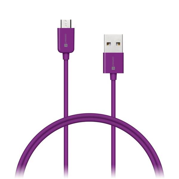 Kabel Connect IT Wirez USB/micro USB, 1m fialový

