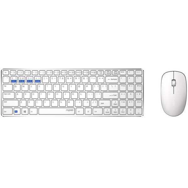 Klávesnice s myší Rapoo 9300M, CZ/SK layout bílá

