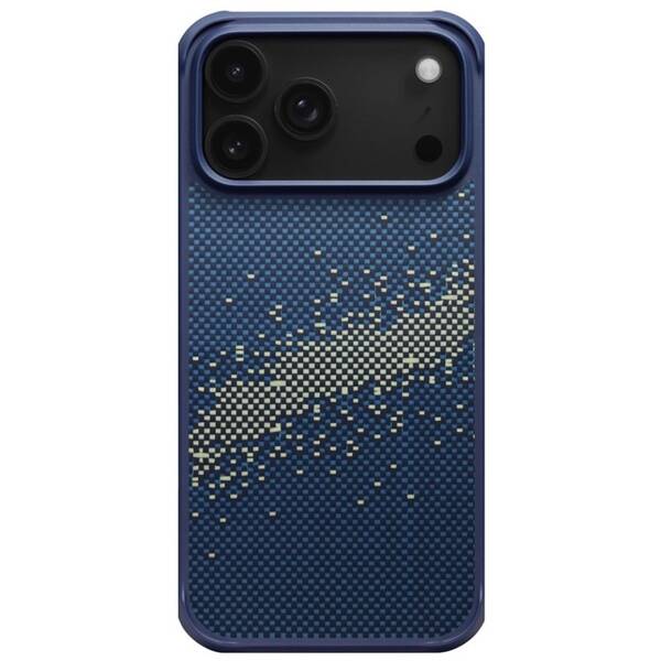 Kryt na mobil Pitaka Aramid ProGuard Milky Way Galaxy na Apple iPhone 17 Pro modrý/žlutý

