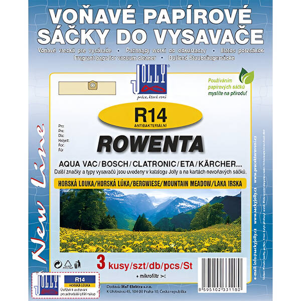 Sáčky do vysavače Jolly 3118S R 14 Rowenta (3 ks) - horská louka 

