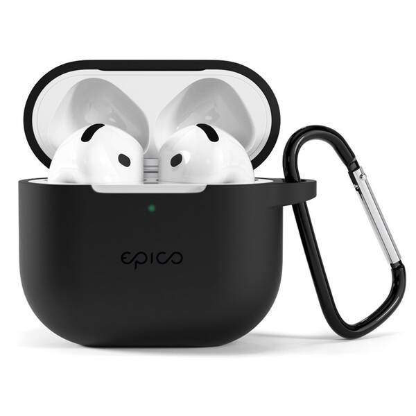 Pouzdro Epico Outdoor Cover s karabinou pro Apple AirPods 4 černé

