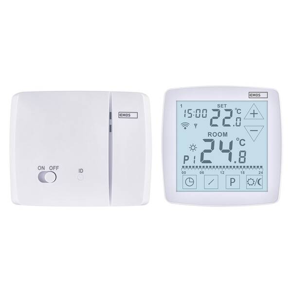 Termostat EMOS GoSmart, pokojový, programovatelný, bezdrátový, WiFi bílý

