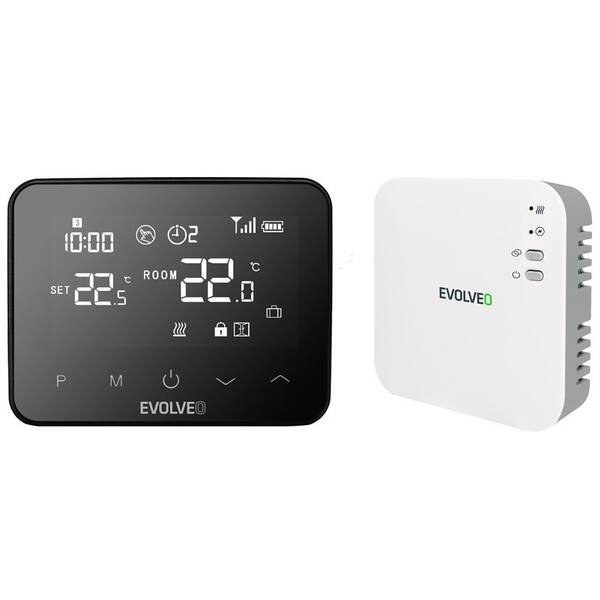 Termostat Evolveo Thermal, bezdrátový, programovatelný černý

