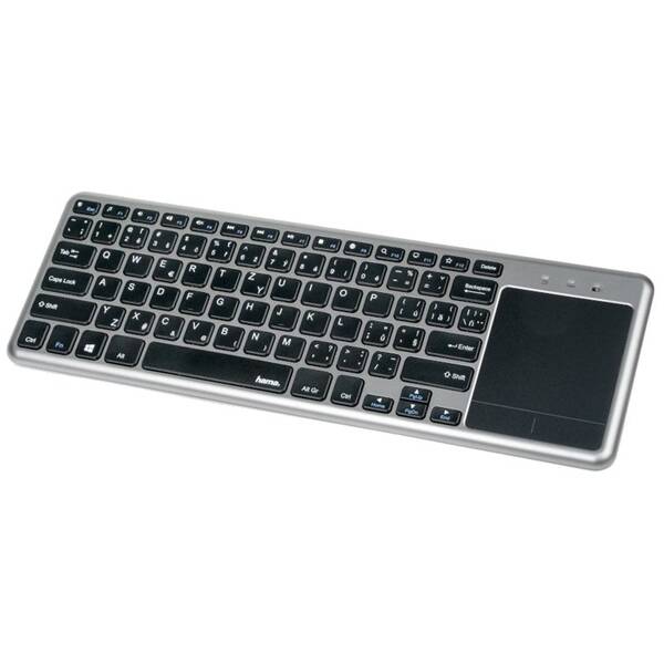 Klávesnice Hama KW-600T s touchpadem, pro Smart TV, CZ/SK stříbrná

