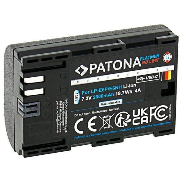 Baterie PATONA Platinum LP-E6NH 2600 mAh Li-Ion (Canon) černá

