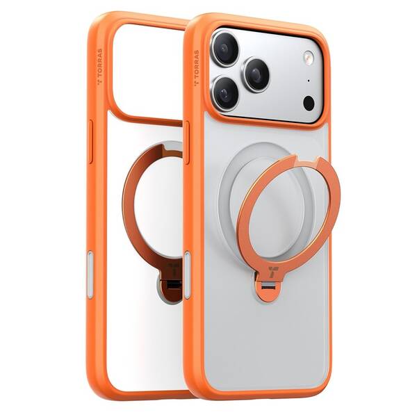 Kryt na mobil Torras Ostand Q3 Spin na Apple iPhone 17 Pro Max oranžový

