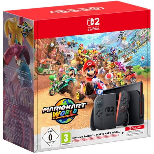 Herní konzole Nintendo Switch 2 + Mario Kart World + Nintendo SWITCH online předplatné na 3 měsíce černá

