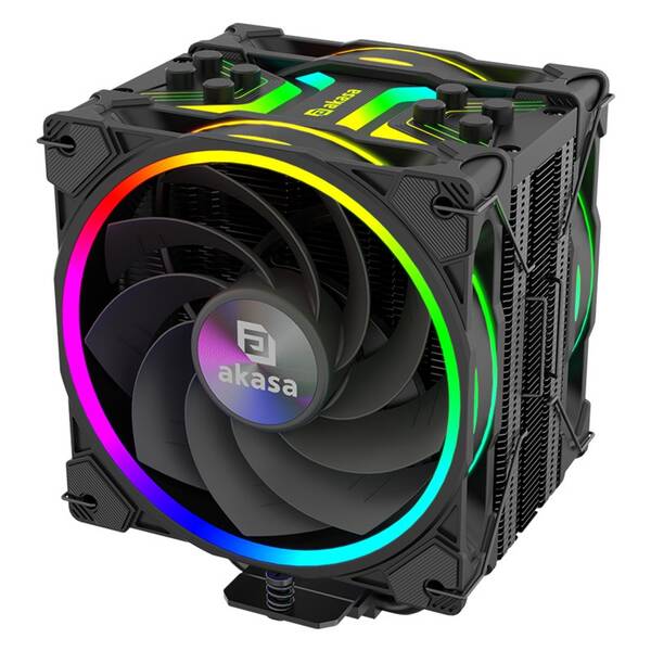 Chladič CPU AKASA H4 Plus + SOHO AR12 Reverse Blade Fan černý

