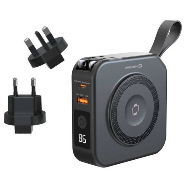 Powerbanka Swissten ALL-IN-ONE PRO 10000 mAh 20W (USA, EU, UK) černá

