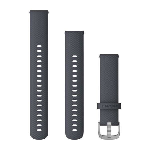 Řemínek Garmin Quick Release 18mm, silikonový tmavě šedý, stříbrná přezka 

