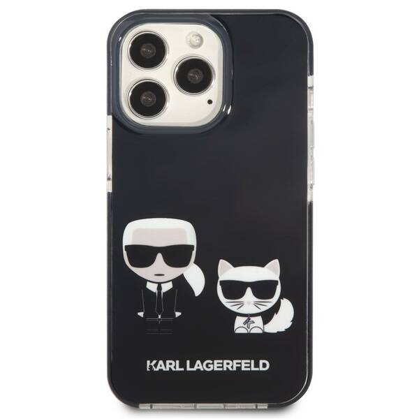 Kryt na mobil Karl Lagerfeld Karl and Choupette na Apple iPhone 13 Pro černý

