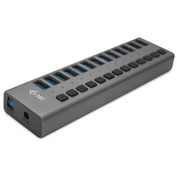 USB Hub i-tec 13x USB 3.0, 60W stříbrný

