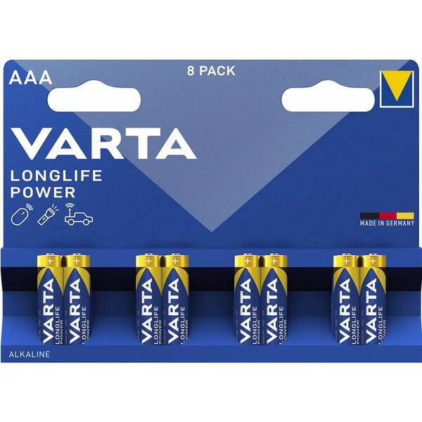 Baterie alkalická Varta AAA, LR03, blistr 8ks 

