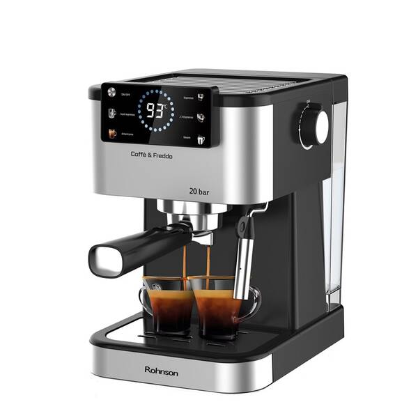 Pákový kávovar Rohnson R-98028 Hot & Cold černý/stříbrný

