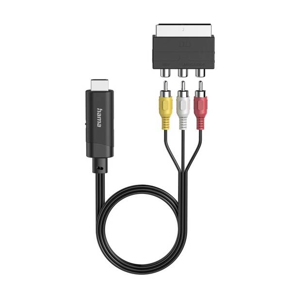 Kabel Hama AV-Konvertor, Scart/Cinch na HDMI, 1m, jednosmerný černý

