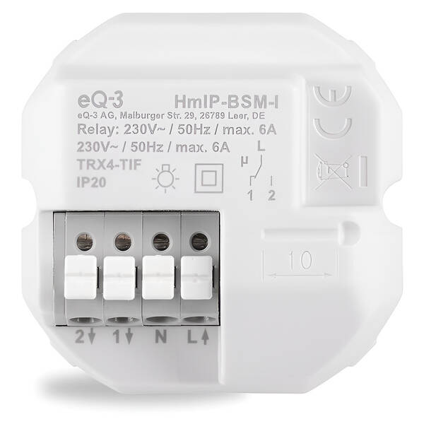 Spínač Homematic IP s měřením - 6A, zápustná montáž 

