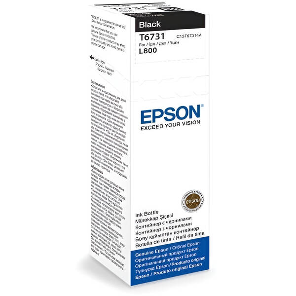 Inkoustová náplň Epson T6731, 70 ml černá

