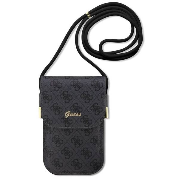 Taštička přes rameno Guess PU 4G Metal Logo Script černé

