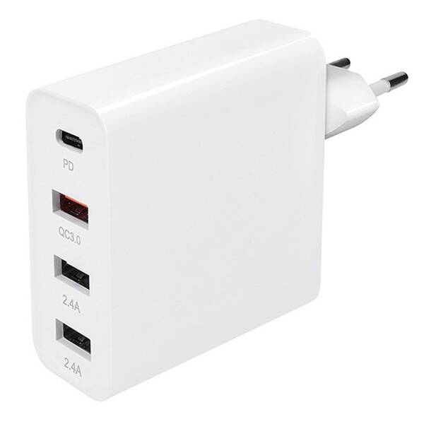 Nabíječka do sítě Solight 3x USB-A, 1x USB-C, 48W, QC3.0+PD bílá

