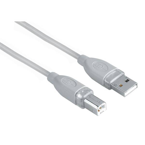 Kabel Hama USB / USB-B, 1,8m, blistr šedý

