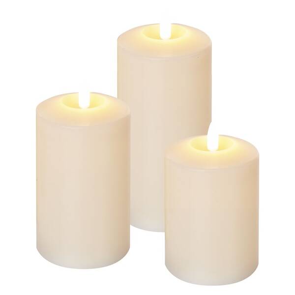 LED dekorace EMOS vosková svíčka s plamínkem, různé velikosti, 3x AAA, vintage, 3 ks, časovač 

