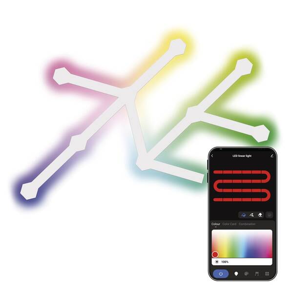 Nástěnné svítidlo EMOS GoSmart, 34 W, RGB Lines (9 ks) bílá barva
