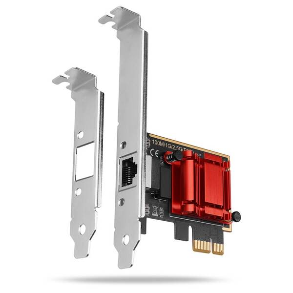 Síťová karta Axagon PCEE-G25, PCIe síťová karta - 1x 2.5 Gigabit Ethernet port stříbrná


