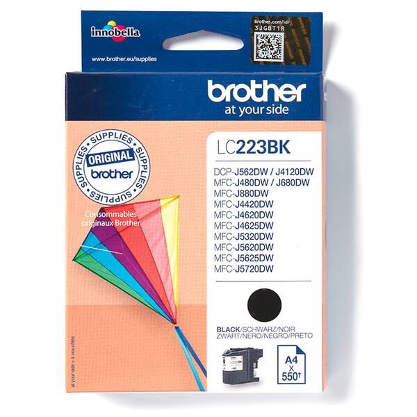 Inkoustová náplň Brother LC-223BK, 550 stran černá

