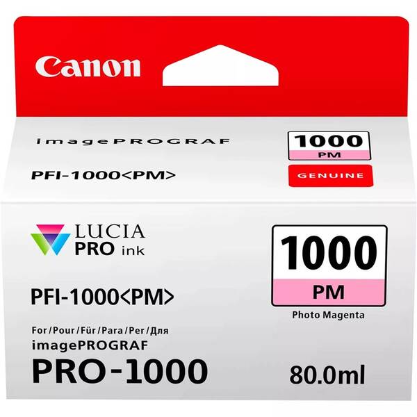 Inkoustová náplň Canon PFI-1000 PM, 80 ml, foto purpurová 

