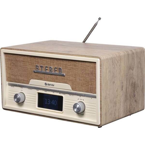 Radiopřijímač DAB+/CD Denver MDA-525LW hnědý

