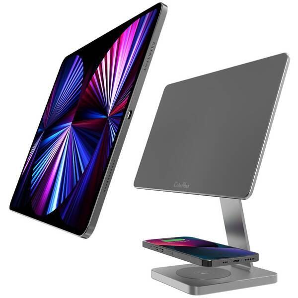 Stojánek Cubenest S121 magnetický pro Apple iPad Air 10,9"  a iPad Pro 11" s bezdrátovou nabíječkou šedý

