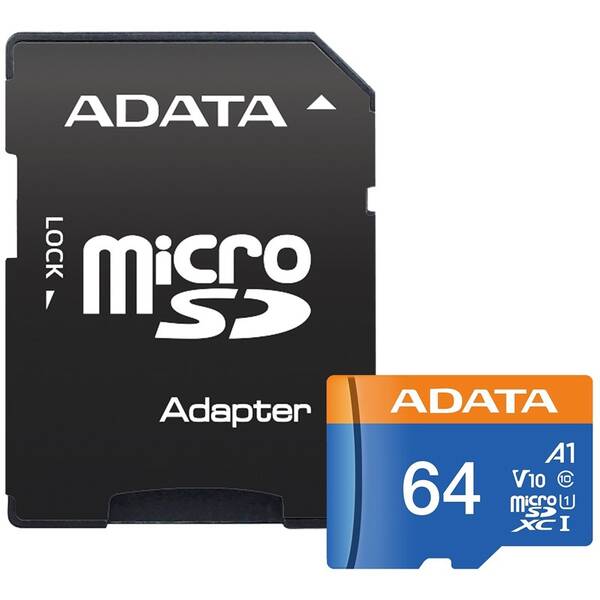 Paměťová karta ADATA Premier MicroSDXC 64GB UHS-I (85R/25W) + adaptér 

