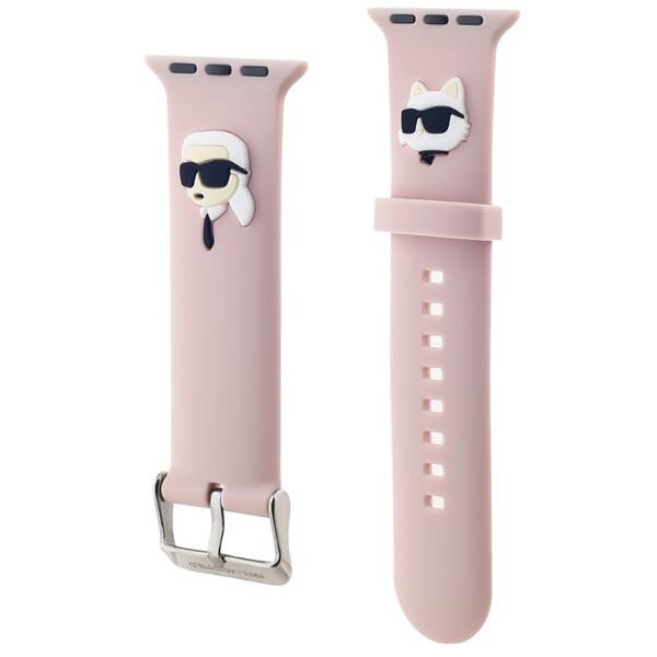 Řemínek Karl Lagerfeld Karl and Choupette Head NFT na Apple Watch 38/40/41mm růžový

