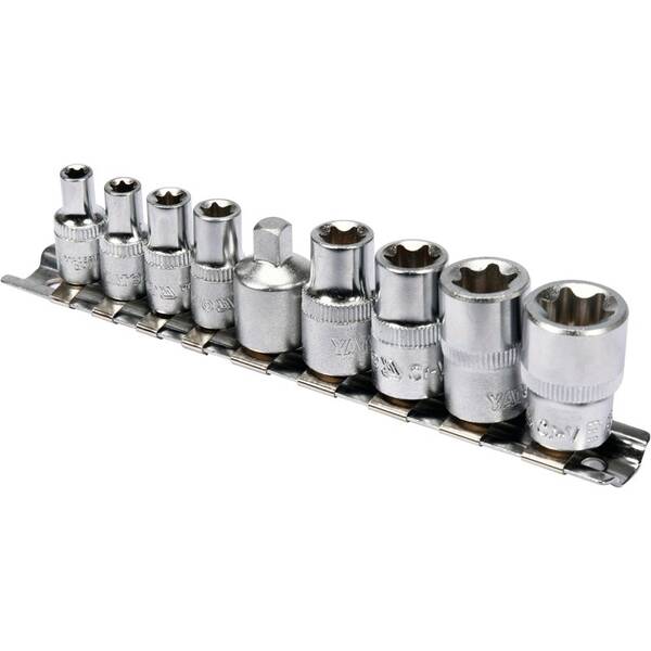 Sada hlavic YATO 1/4", 3/8"  TORX E5-E16 (9 ks) 

