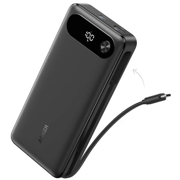 Powerbanka Anker 87W Built-In USB-C Cable 20000 mAh černá


