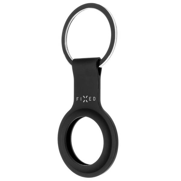 Pouzdro FIXED Silky pro Apple AirTag s kroužkem černé

