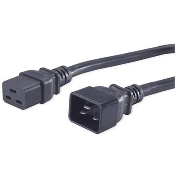 Kabel PremiumCord síťový prodlužovací 230V 16A, konektory IEC 320 C19 - IEC 320 C20, 1,5 m 

