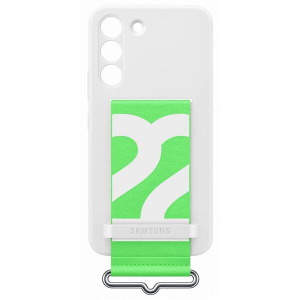 Kryt na mobil Samsung Silicone Cover s poutkem na Galaxy S22 bílý

