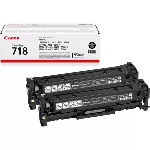 Toner Canon CRG-718Bk, 2 x 3400 stran černý

