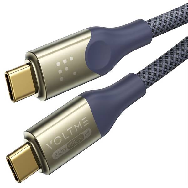 Kabel Voltme Powerlink Utron Series USB-C/USB-C, CTC 5A/240W 1,2m šedý/modrý


