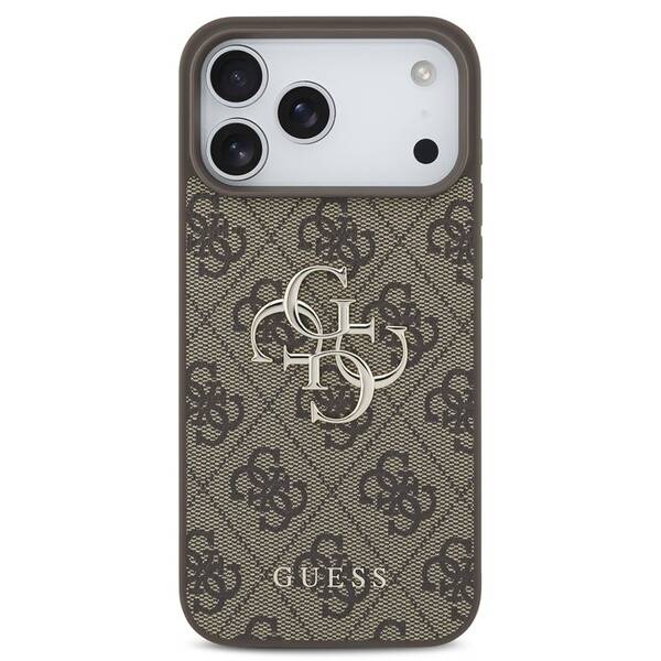 Kryt na mobil Guess 4G Metal Logo na Apple iPhone 18 Pro hnědý

