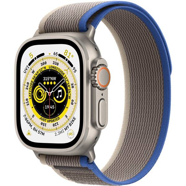 Chytré hodinky Apple GPS + Cellular, 49mm pouzdro z titanu - modro-šedý trailový tah - M/L 

