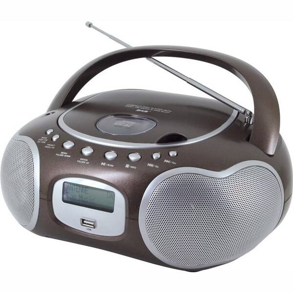 Radiopřijímač DAB+/CD Soundmaster SCD4200BR stříbrný/hnědý

