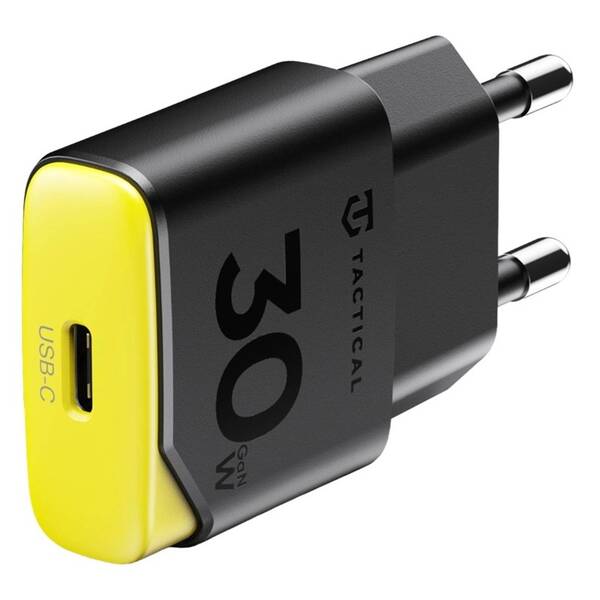 Nabíječka do sítě Tactical Minimi GaN 30W, 1×USB-C černá/žlutá

