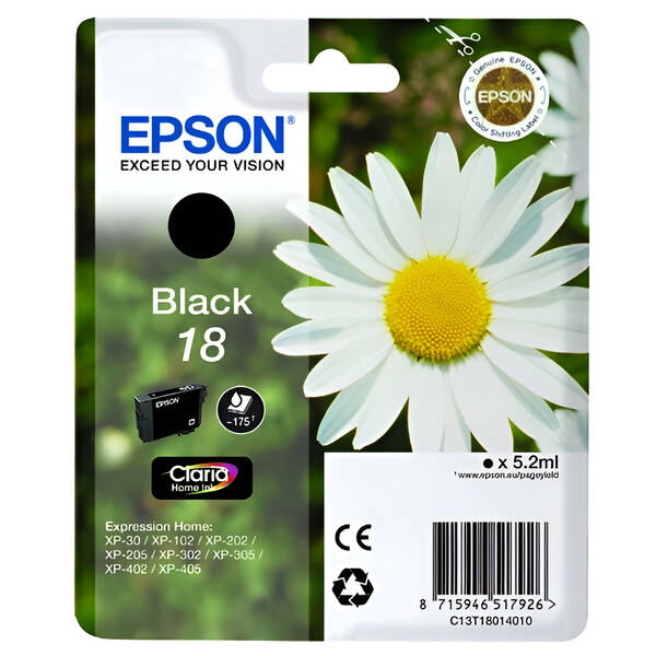 Inkoustová náplň Epson 18, 175 stran černá

