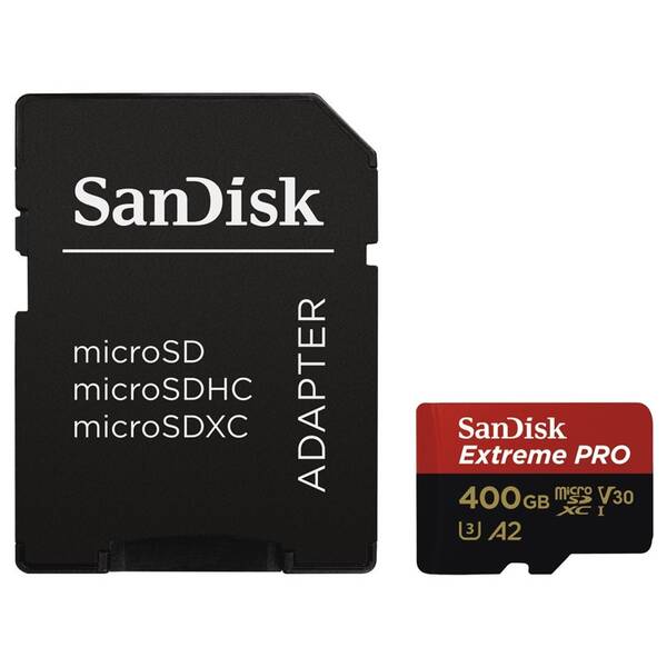 Paměťová karta SANDISK 400GB UHS-I U3 (170R/90W) + adaptér 

