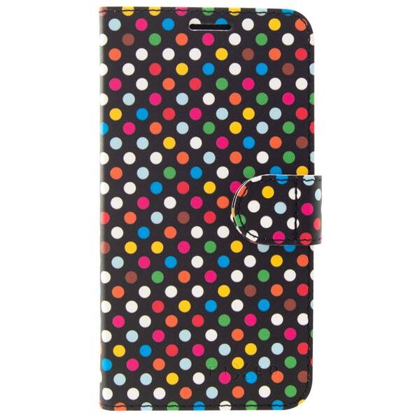 Pouzdro na mobil flipové FIXED na Apple iPhone XR - motiv Rainbow Dots 

